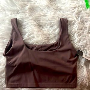 Savvi Brown Dez Bra Crop Top Tank XL